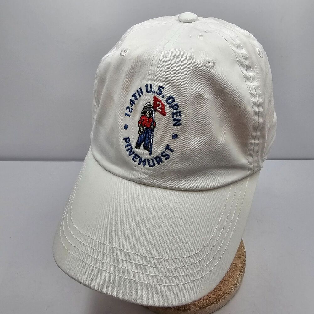 124th US Open Pinehurst No 2 Ahead Golf Hat White Adjustable Strapback Cap USGA